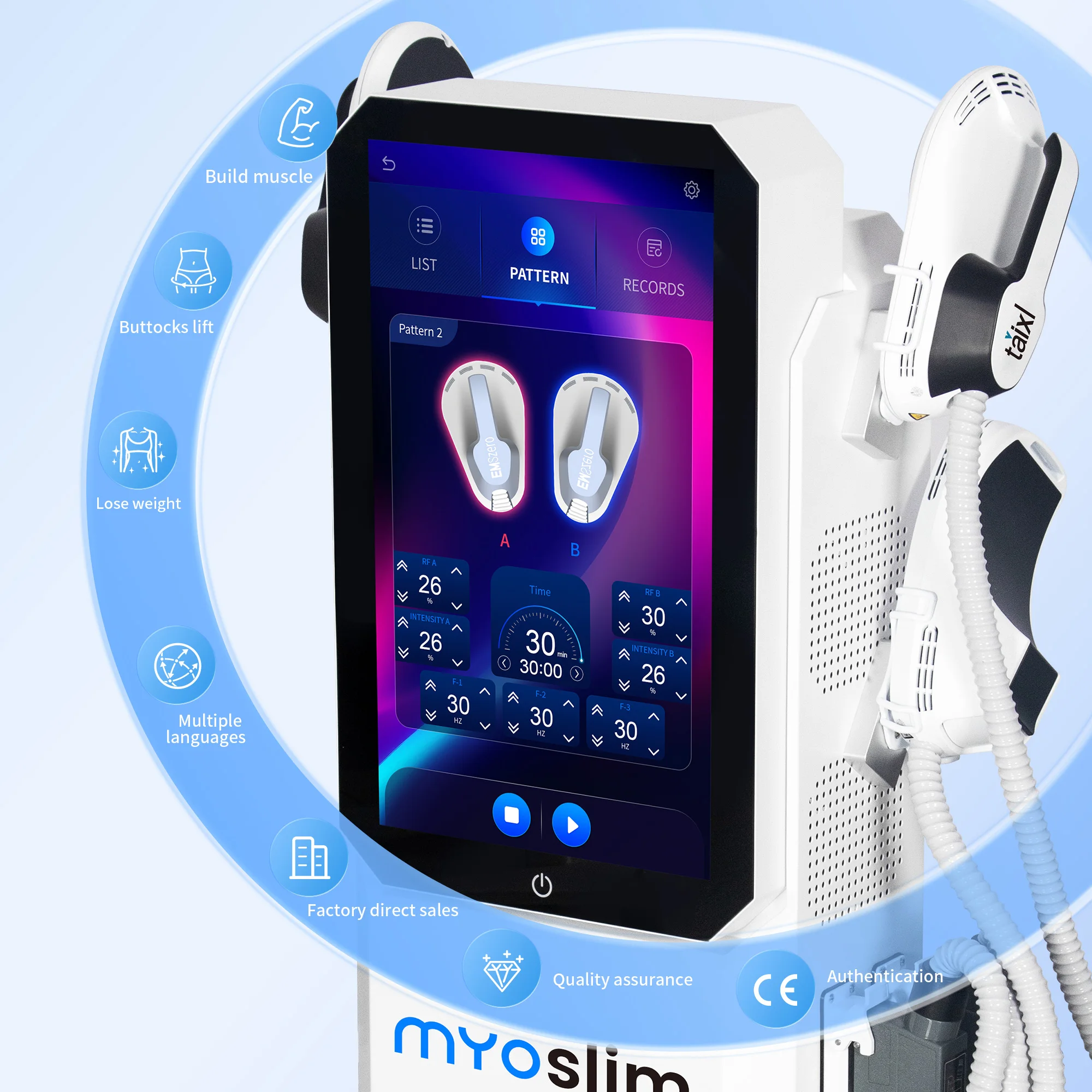 6500W High Power myoslim EMS Body Sculpt Machine – Professional Muscle Building Fat Burning Body Contouring Equipment 2