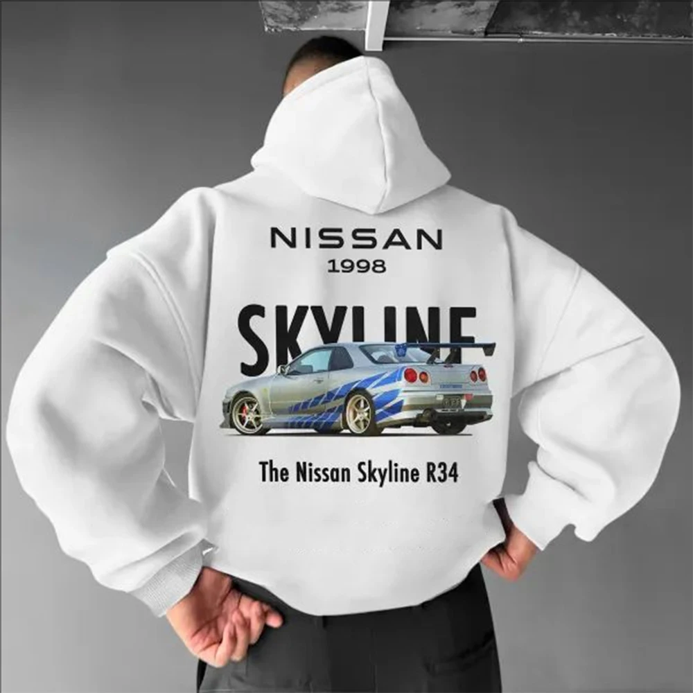 3D Printed Classic Car Pattern Hoodie Men's Street Loose Fashion Trend Hip-Hop All-match Sweatshirt Men's Sweatshirt