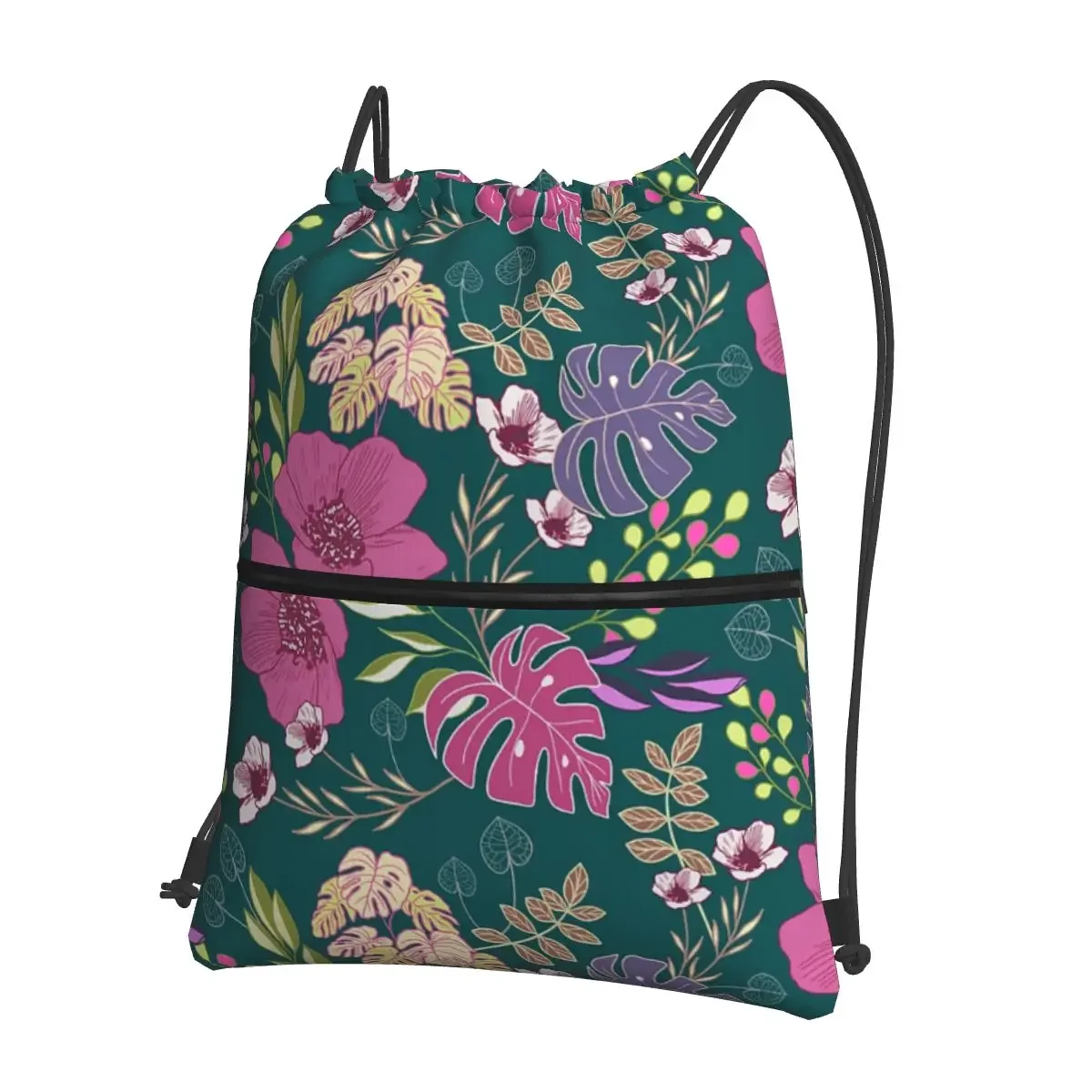 

Spring Batik Floral - Green Portable Backpacks Drawstring Bag Fashion Drawstring Bundle Pocket Shoes Bags For School Students