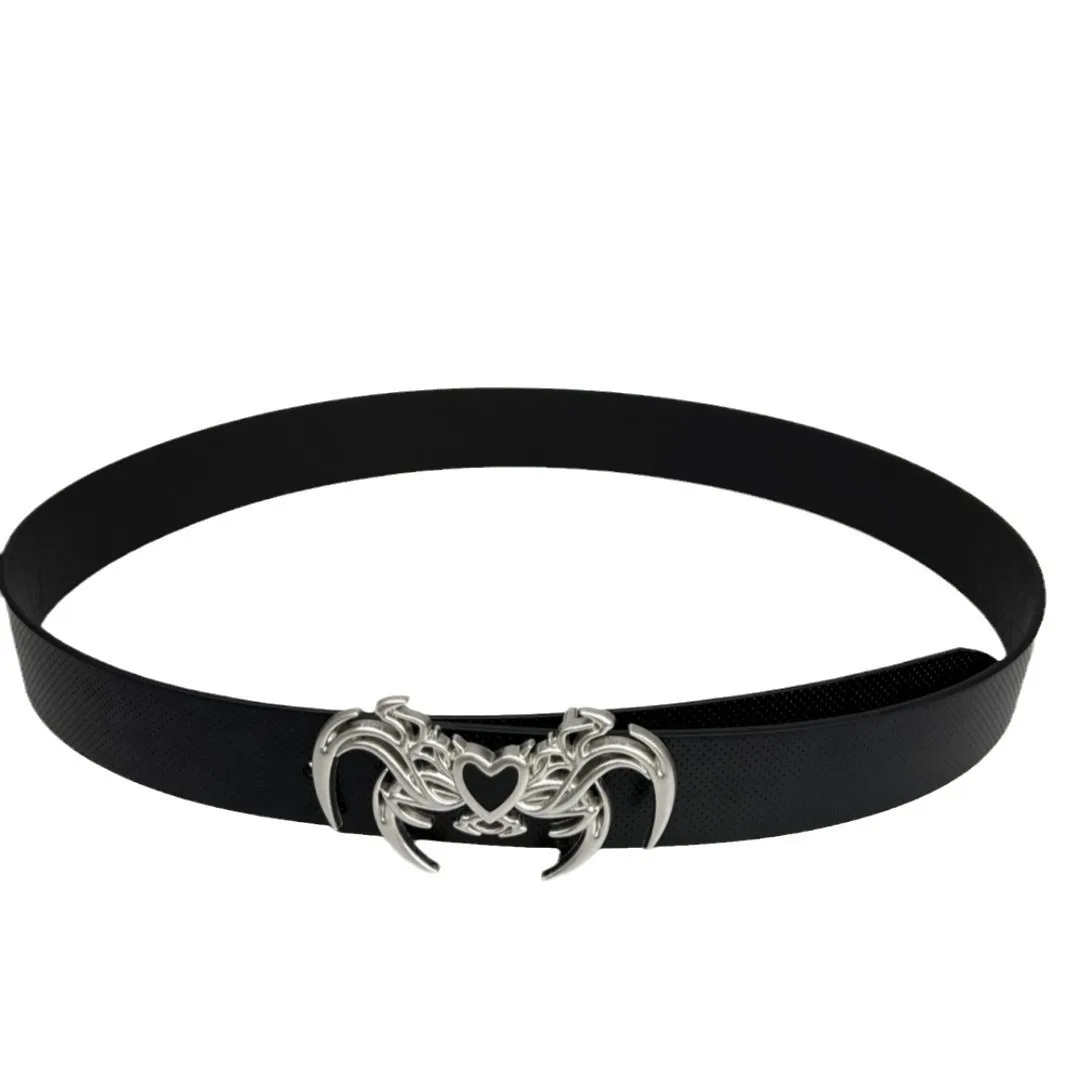 New punk style personalized embossed love versatile Gothic men's casual accessories belt
