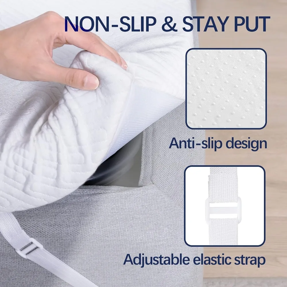 3 Inch Gel Memory Foam Mattress Topper Queen Size High Density Cooling Pad Pressure Relief Bed Topper