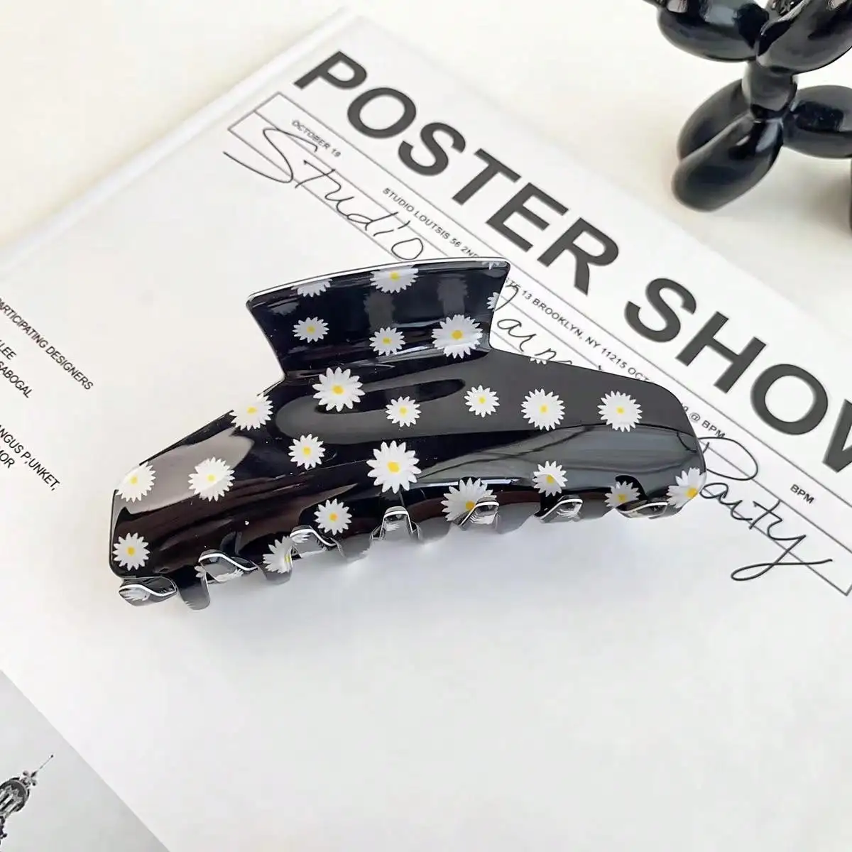 1pc Farbe Zebra muster Haars pange Französisch Retro großen Hai Clip modische und vielseitige Rückseite des Kopfes Scheibe Haar greifen Clip – Detail 8