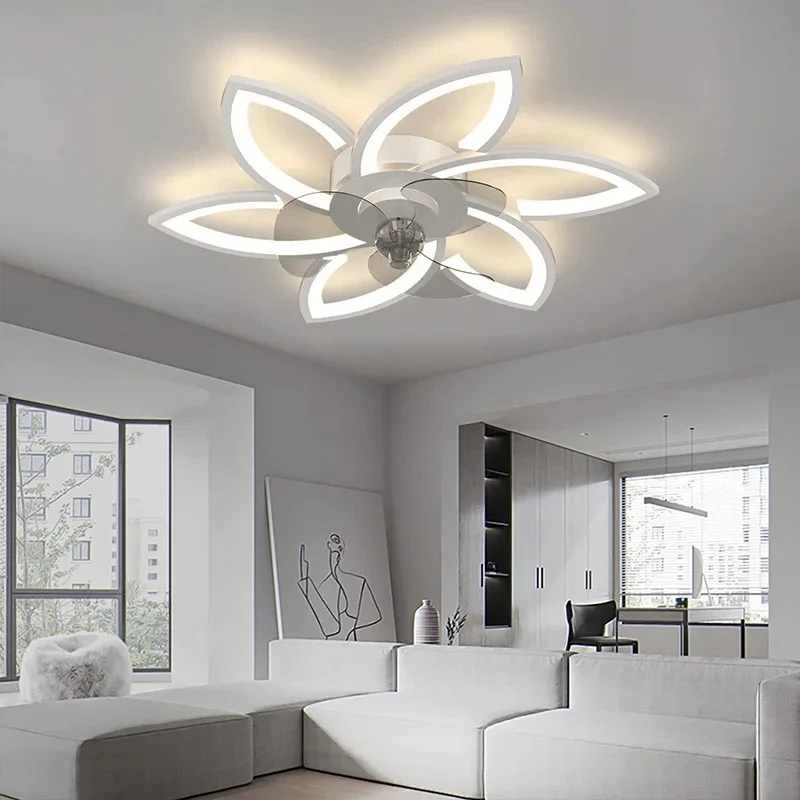LED Ceiling Fan Light Smart APP Remote Control Strong Wind Silent Fan Lamp for Bedroom Dining Room Living Room Home