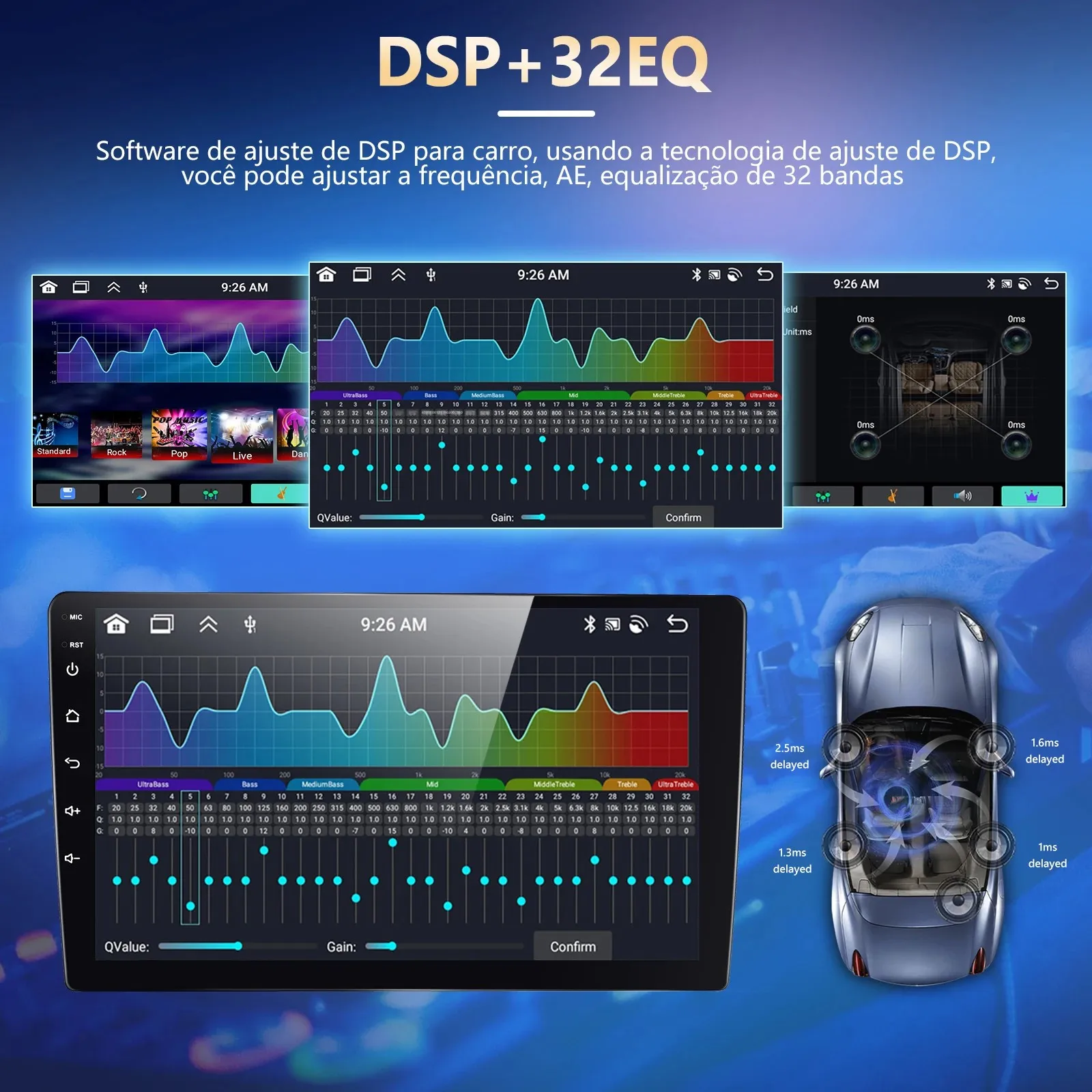 Car Radio Podofo 2din Android GPS Car Stereo Carplay Radio Bluetooth FM Car MP5 Player 7 9 10 inch for Universal Nissan Toyota Kia Hyundai