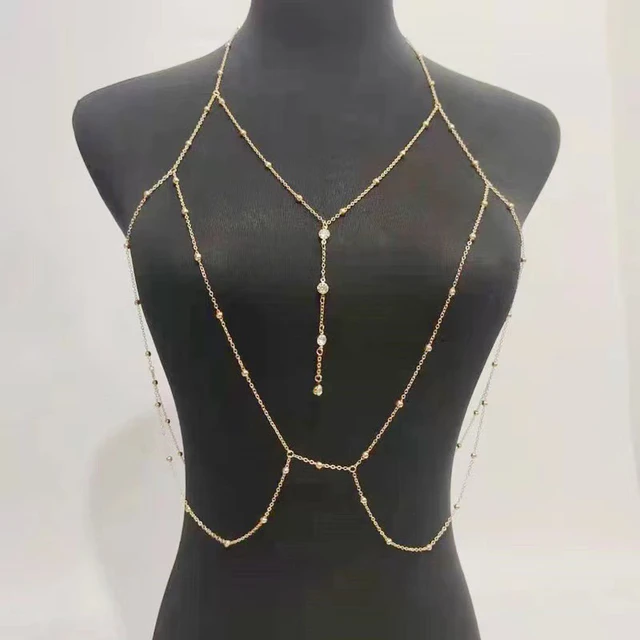 Body Chain Chest Chain Beach Wedding Accessories Bra Cross Chain