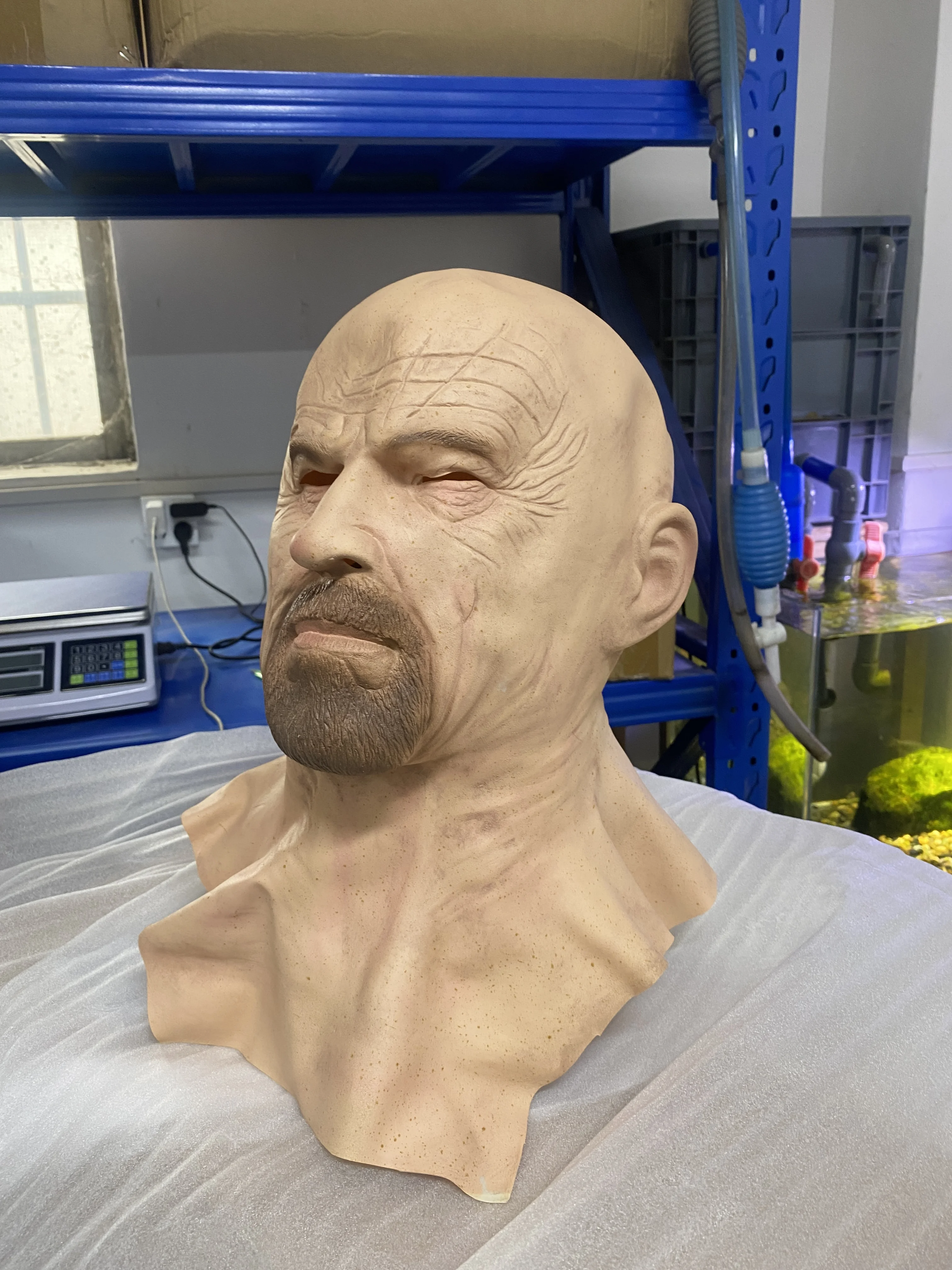 Mr. White Glatzkopf-Maske für Herren, Alter Mann Kapuzenmütze, Cosplay-Requisiten, Fotografie-Zubehör, Realistisch, Neu – Detail 3