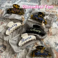 Personalized Name Hair Claw Rhinestone Letter Hair Clip Custom Shark Clip for Women Christmas Gift Customized Hair Accessories