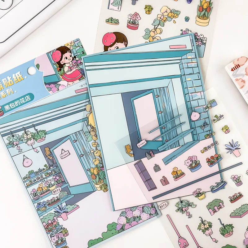 Card Lover 3Pcs [일상 생활 시리즈] 미니 샵 테마 DIY 공예 문구 저널링 스크랩북 용품 장식 스티커