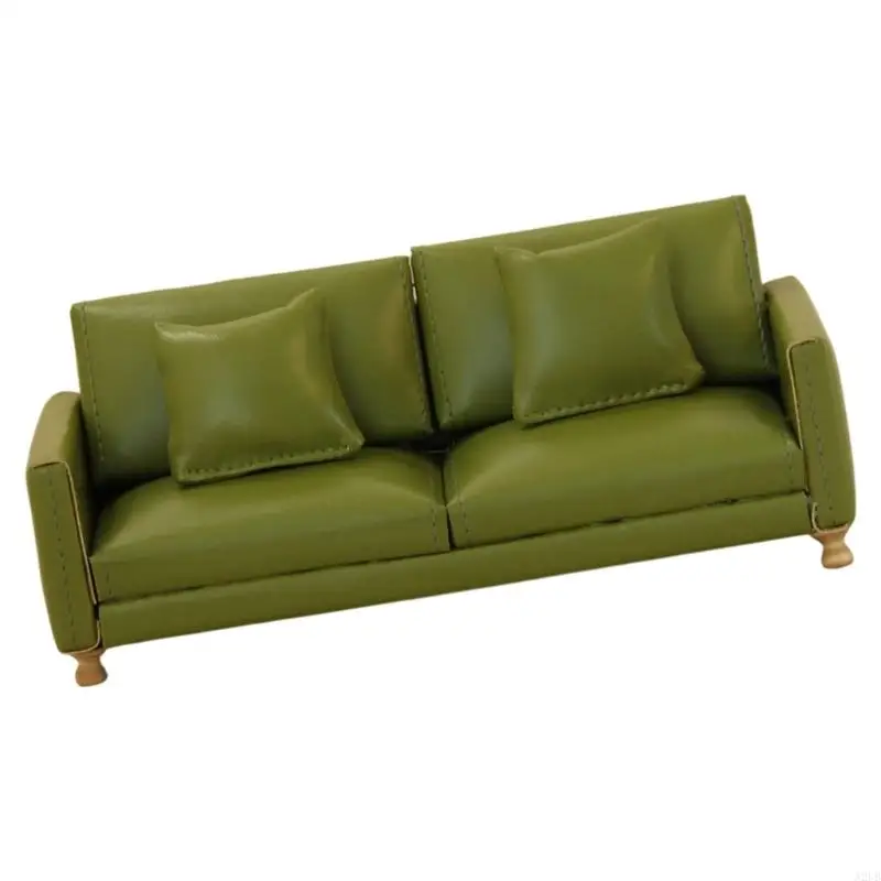 Miniatur-Puppenhaus-Möbelset Maßstab 1:12, weiches Stoff-Wohnzimmersofa, einfache Couch für realistische Modelldarstellungen – Detail 10