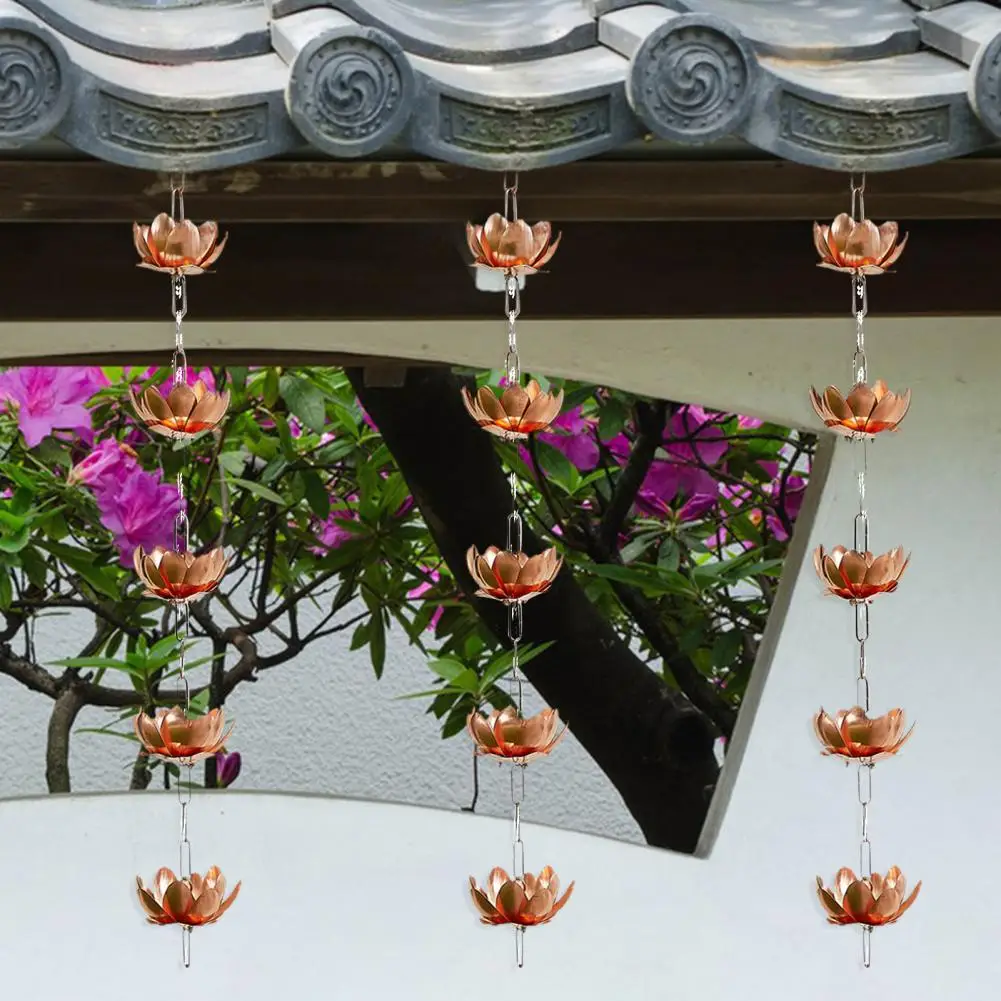 Rain Chain Cup Placement Rain Chain with Adapter Decorative for Garden Decor Functional Rainwater for Gutters