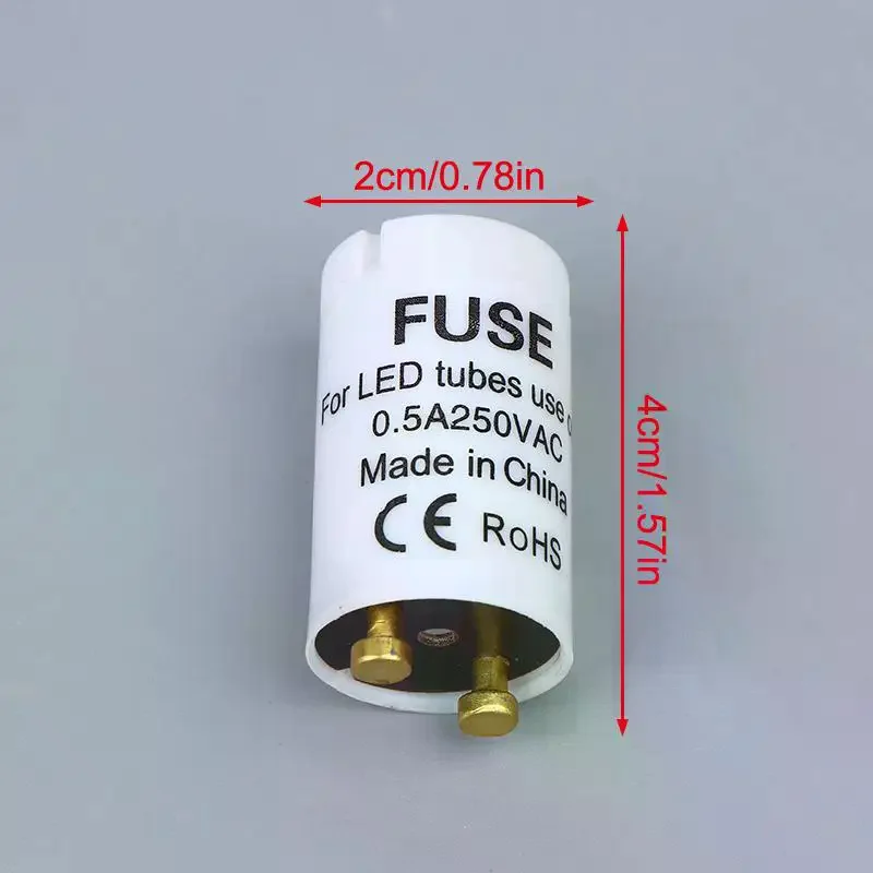 최신 스타터 T8 LED 5개/로트 LED 스테터 T8 LED 0.5A/250V HRC 타입 퓨즈 CE RoHS 준수 LEDT8 퓨즈 스타터