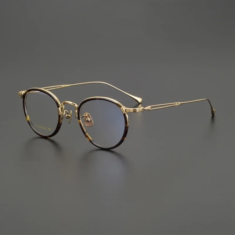 

Ptolemy Japan Acetate Titanium Glasses Frame Men Round Prescription Eyeglass Women Spectacle Frame E-046 Myopia Optical Eyewear