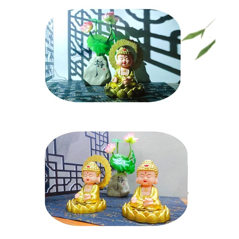 Shui 장식 공예 장식 태양 고개를 끄덕이는 부처님 동상 마스코트 홈 자동차 인테리어 사무실 장식