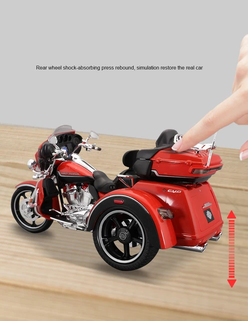 Toy Motorcycle Harley Davidson Power Wheels Trike Maisto 1:12