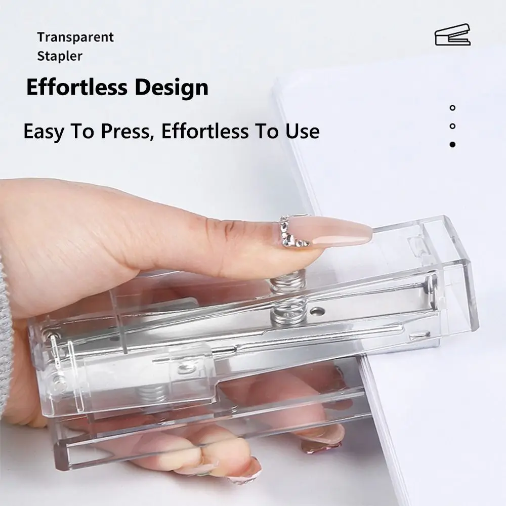 24/6 26/6 스테이플러 투명 대형 롱 스테이플러 노동 절약형 간편 헤비 듀티 스테이플러 사용