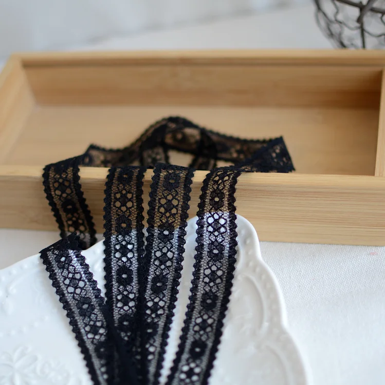 White Black Lace Ribbon Sewing Accessories Thin Embroidered Lace Trim Embroidery DIY Apparel Fabric Decoration 10 Meters lace ribbon lace sewing accessories