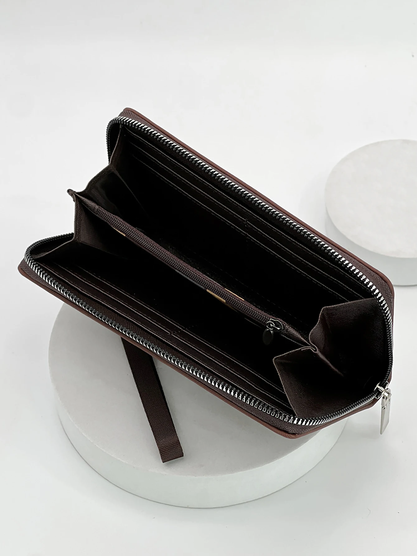 New Pu Urban Simple Large-Capacity Multi-Card Slot Mobile Phone Bag Single Zipper Fashionable Long Style