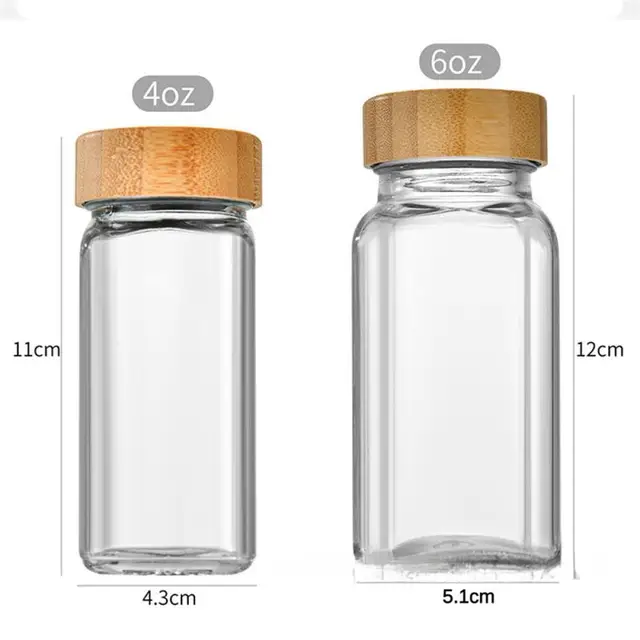 120ml Spice Jars with Bamboo Lid – Condiment Organizer 6