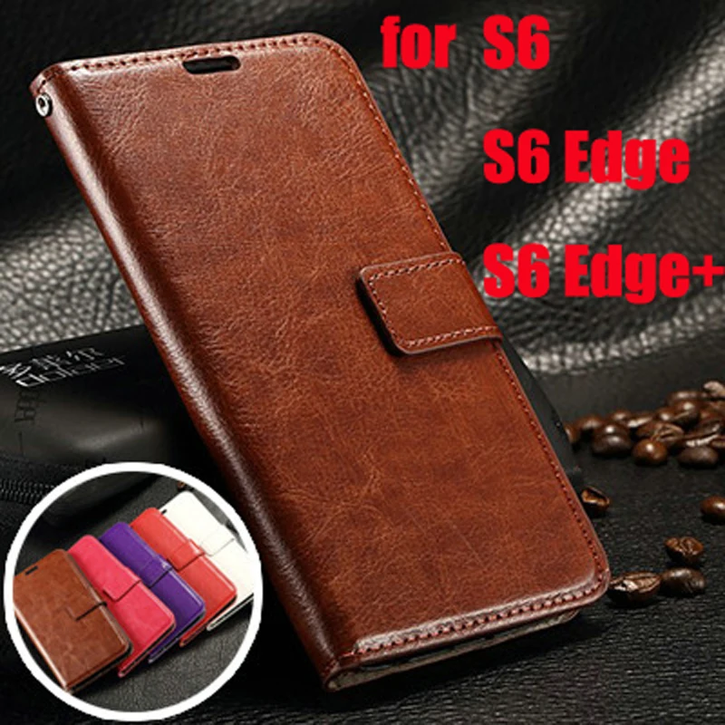 Custodia S6 Edge Per Galaxy S6 Edge Cover Portafoglio In Pelle Di Lusso Flip Cover Per S6 / S6 Edge / S6 Plus Con Supporto Per Carte