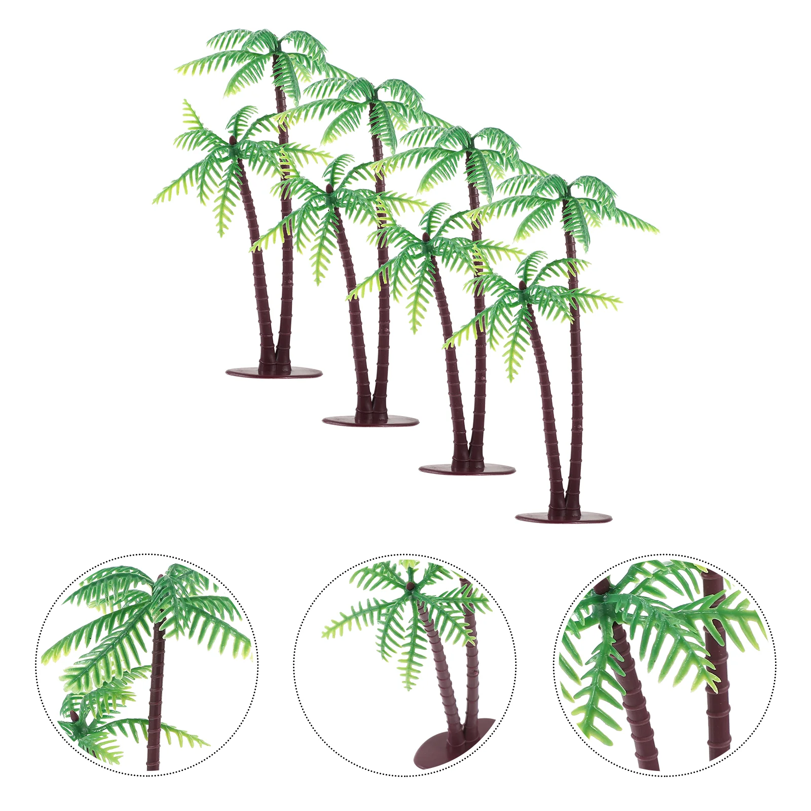 

4 Pcs Built God Tough Landscape Supplies Puppet Strong Durable Chic Mini Figure Plastic Miniature Plant