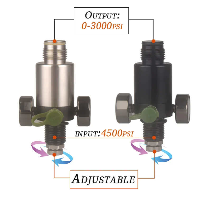 Hpa Lufttank Valvula regula dora einstellbar 0-3000psi pcp Luftwaffe Sodastream Adapter Druck Pneumatik ventil CO2 Zubehör