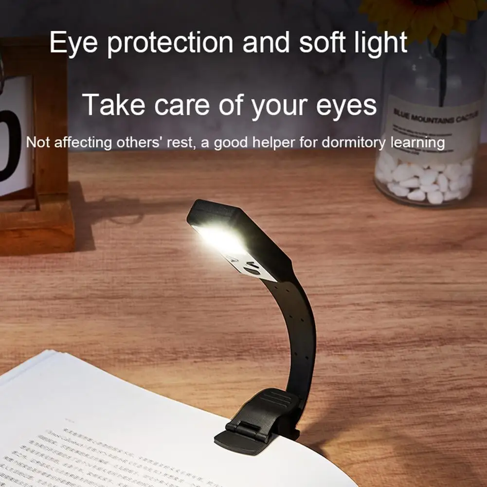 

LED Clip On Book Light 3 Colors Stepless Dimming High Brightness Reading Lamp USB Rechargeable Night Lights For Kindles Magazine