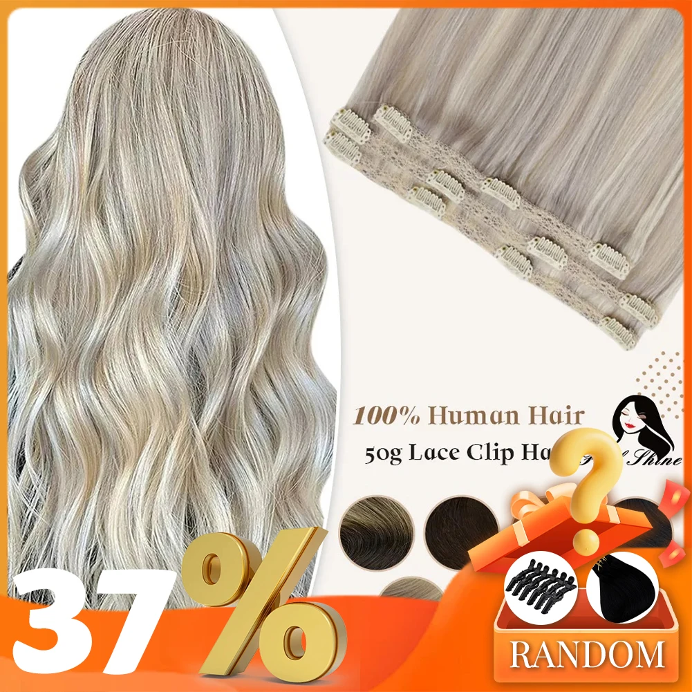 Human Hair Clip in Extensions 50 Grams 3Pcs for Women