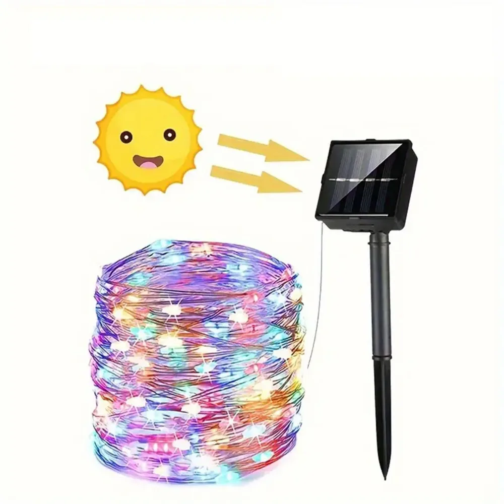 LED Solar String Fairy Lights - Outdoor Waterproof Decorative Pathway and Garland Lighting
