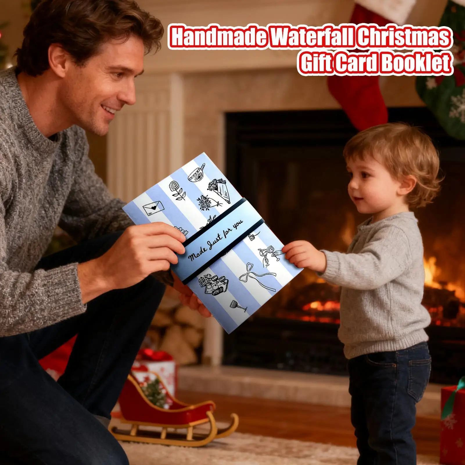 Christmas Giftcard Book Money Holder Envelope Booklet Christmas Giftcard Holder Book for Men Women Boys Girls Youth Teens Son