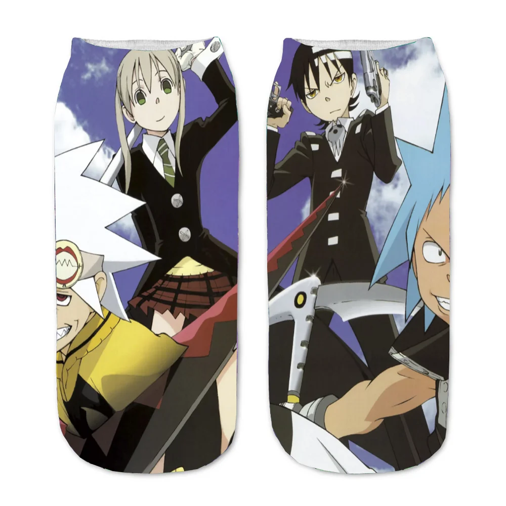 Men Women Socks Anime Soul Eater 3D Printed Cartoon Straight Socks  Short Sock Teenager Kawaii Party Ankle Cute Sock