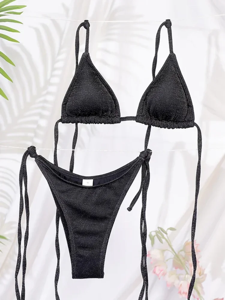 Bikini Set Bikini Swimsuit Women Swimwear Miyouj Shiny Bikini Set Triangle Bikinis Bandage Swimsuit Women Two Piece Swimwear Summer