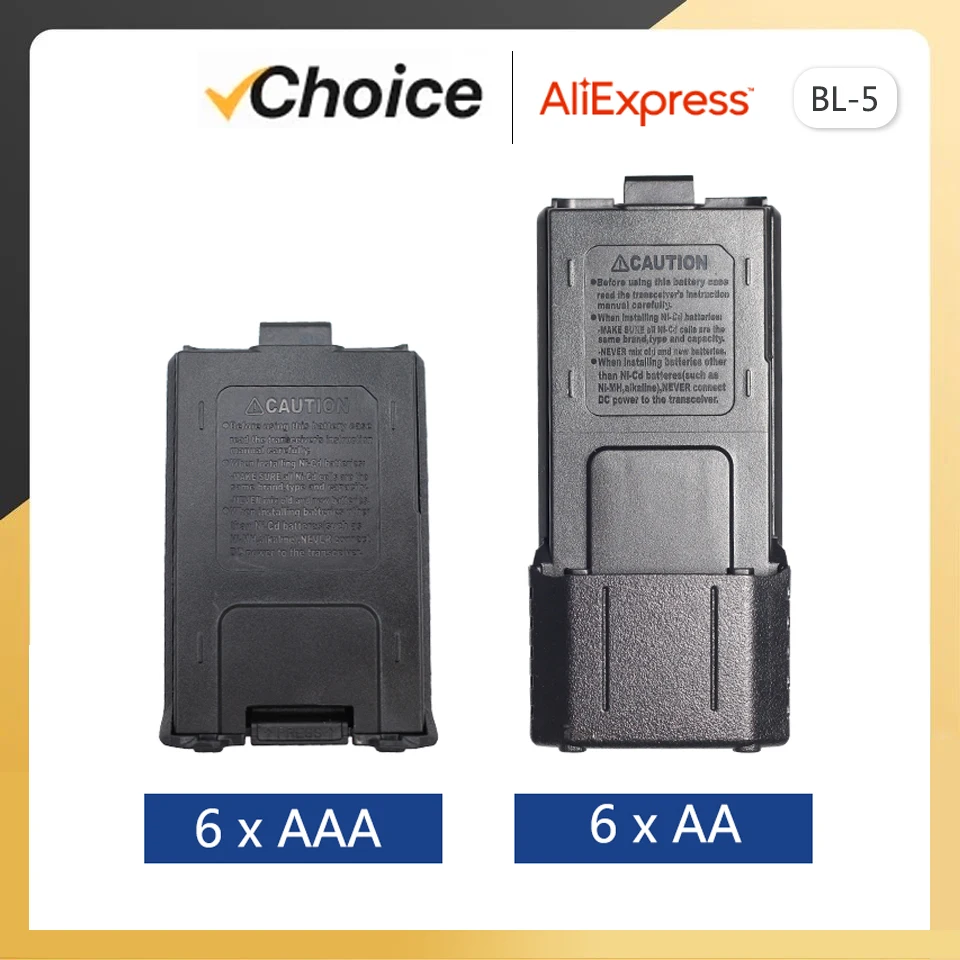 Baofeng UV-5R Battery Case BL-5 AAA batteries Shell Extended AA Battery Housing for UV-5R DM-5R UV-5RE Walkie Talkie Accessories 3