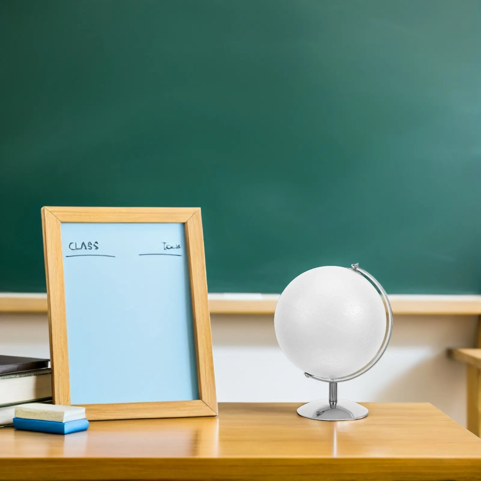 1 세트 페인트칠 가능한 빈 지구본 구체 15Cm 철 스탠드 DIY 지리 학습 키트 데스크탑 지구본 공예 교육 교실 홈