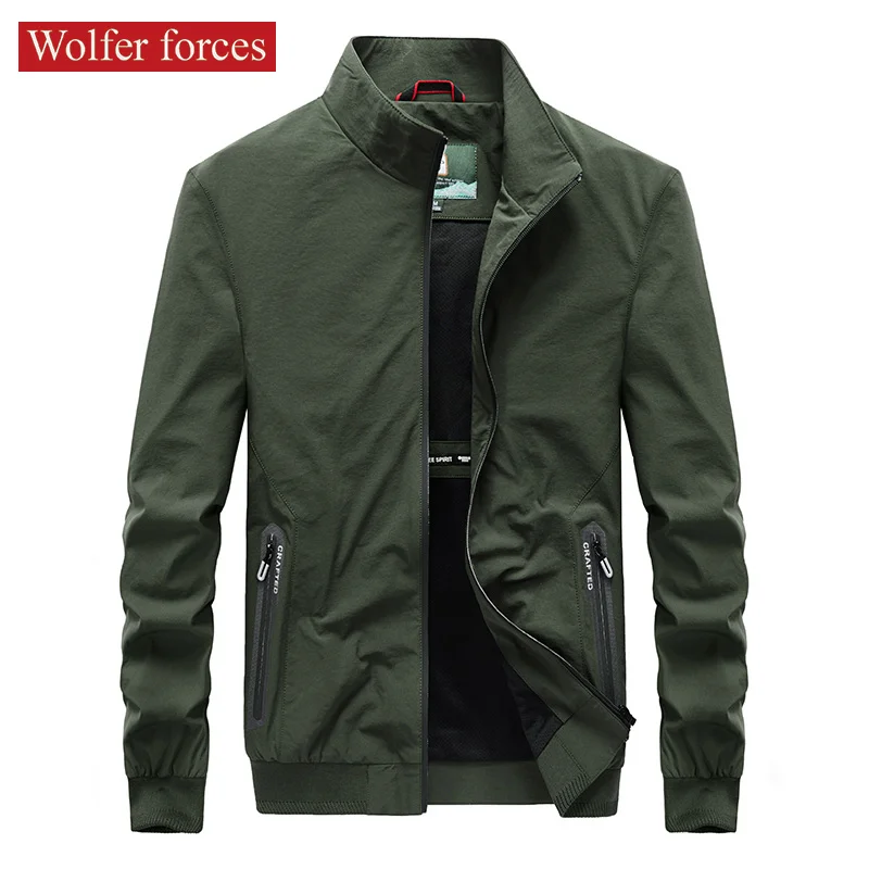 

2024 Casual Jacket Men's Spring And Autumn Loose Size Versatile Elastic Windproof Stand Collar Coat Fashionable