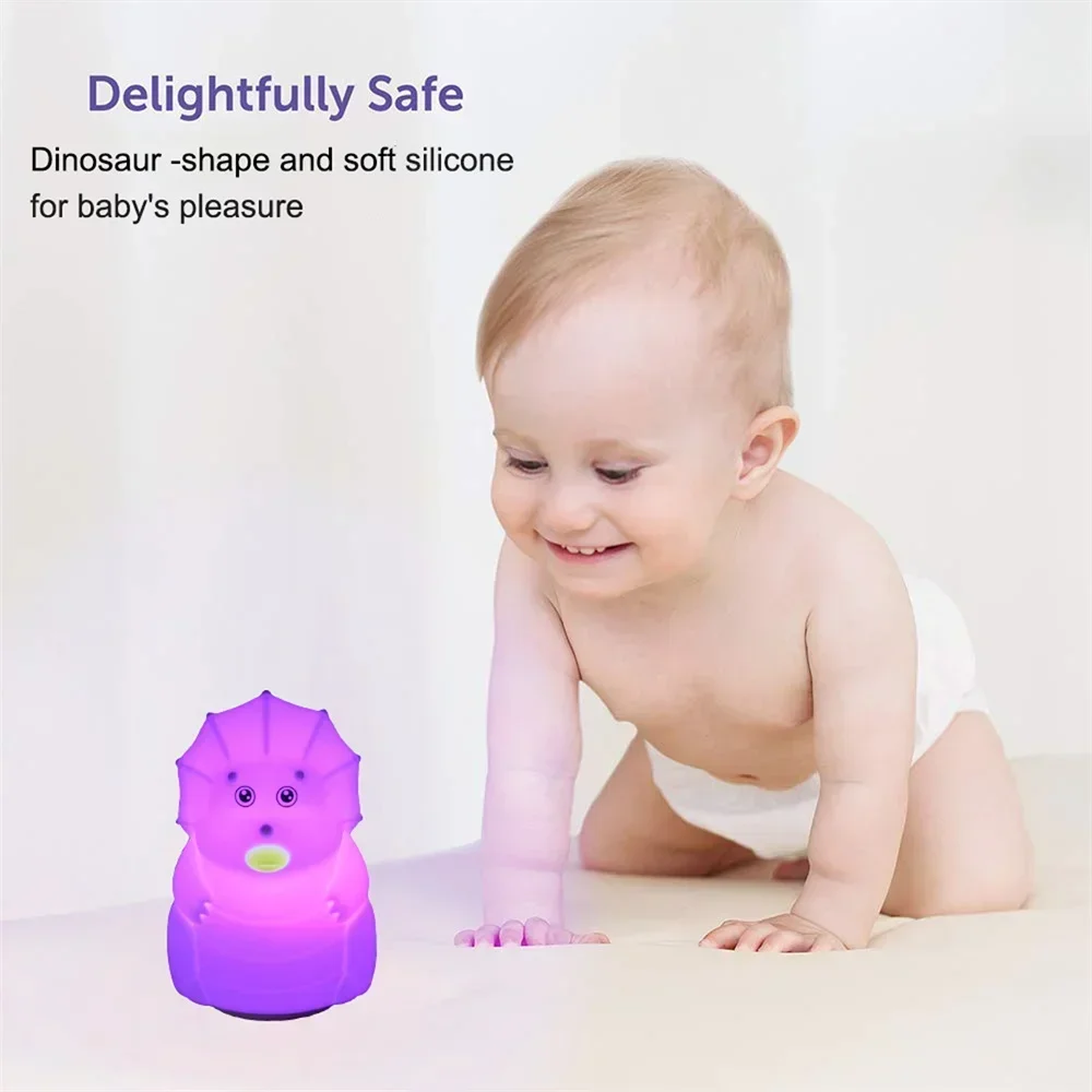 Cute Night Light Dinosaur Desk Lamp USB Charge Animal Night Lamp Cartoon Dinosaur Lamp Baby Sleeping Kid New Year Christmas Gift 5