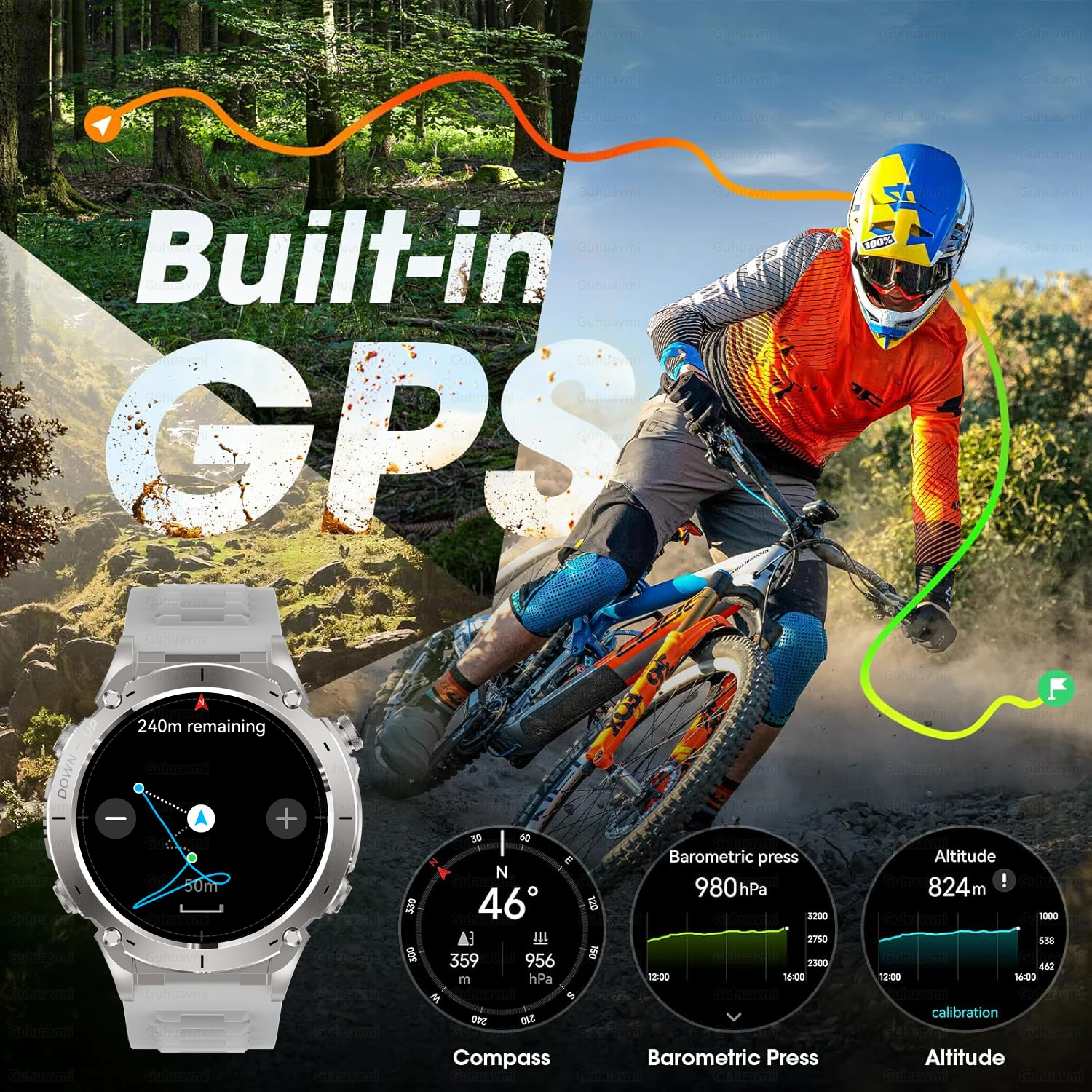 New T-Rex 3 Ultra GPS Outdoor Sport Smartwatch Men AMOLED Display Altimeter 730mAh Bluetooth Call 10ATM Waterproof Smart Watch