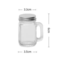 35ml Portable Mini Mason Jar with Handle Leakproof Glass Water Bottle for Milk Cold Brew Coffee Crystal Wine Whisky Glass 2