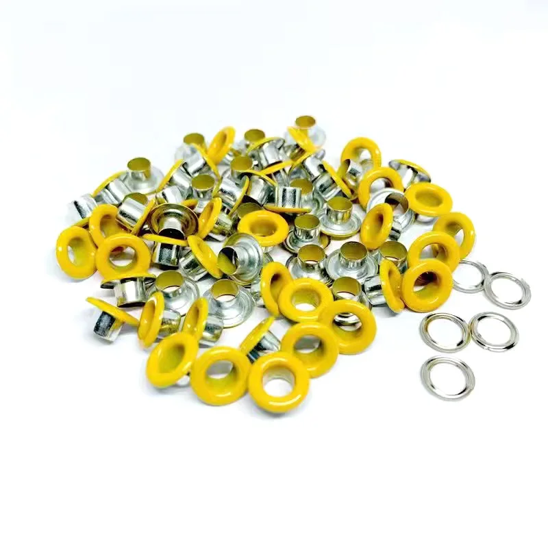 Description Picture 4 of item100 Sets 4mm Multicolor Metal Eyelets Grommet Ring With Washer For DIY Leathercraft Scrapbooking Shoes Belt Cap Bag Tags Clothes