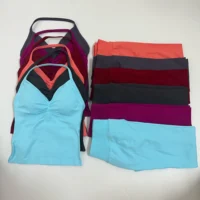 Impact 2 Pieces Set Yoga Leggings Set Women Backless Tank Tops High Waist Scrunch Gym Suit Fitness Clothes Outfit Yoga Set - Image 3