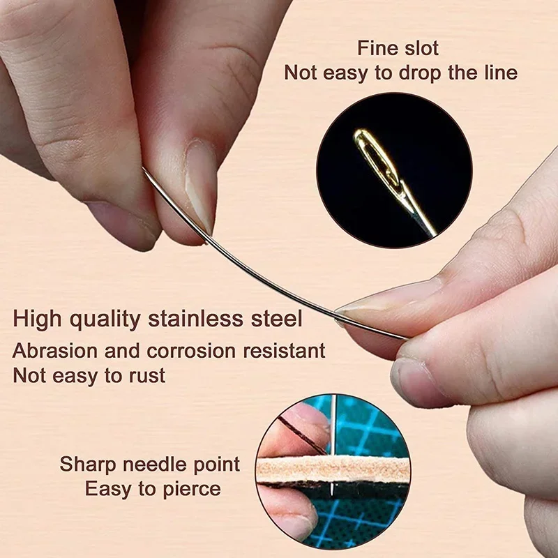 Sewing Needles Leather Sewing Needles 12PCS Sewing Needles Blind Set Side Opening Hole Fast Throughing Stainless Steel Darning Hand Needle Tools Home DIY Jewelry