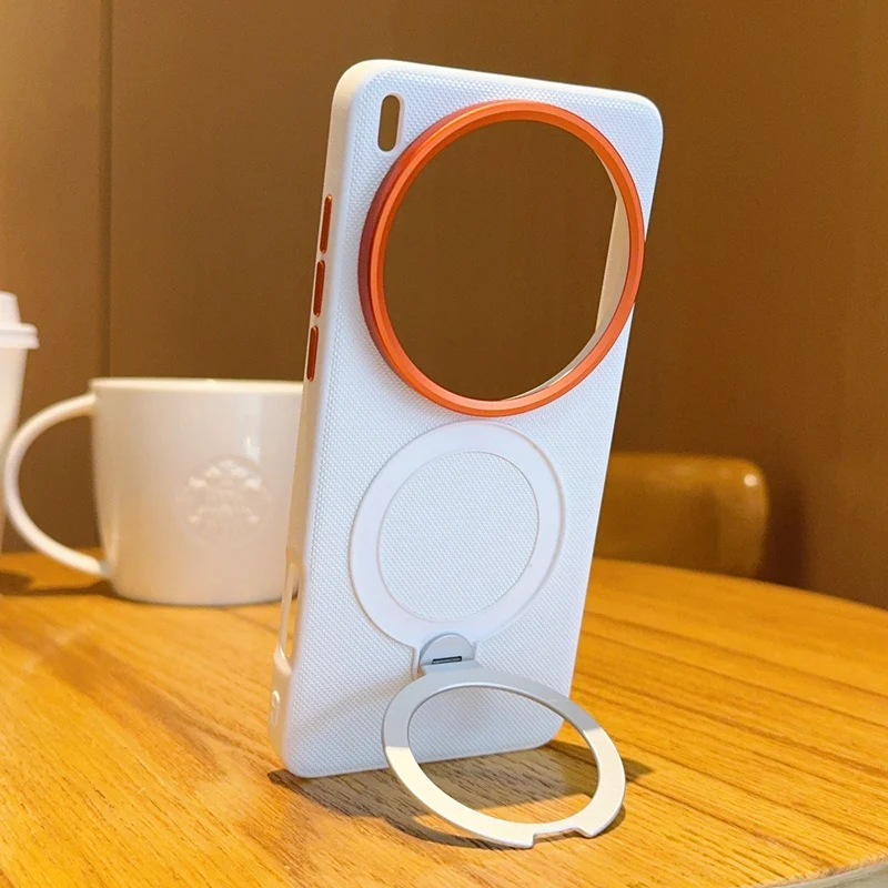 Magnetic Rotating Stand Holder PU Leather Phone Case - Pure Color Design