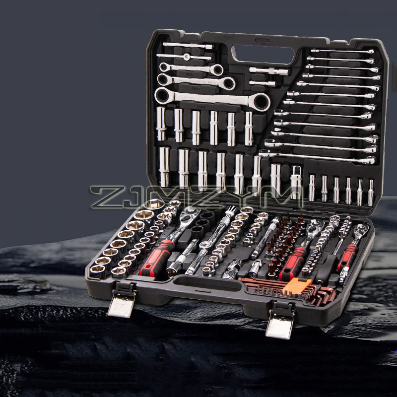 Coffret De 29 Outils à Cliquet Et Douilles 3/8 Pouce - 90 Dents, Métrique, Mallette Rigide
