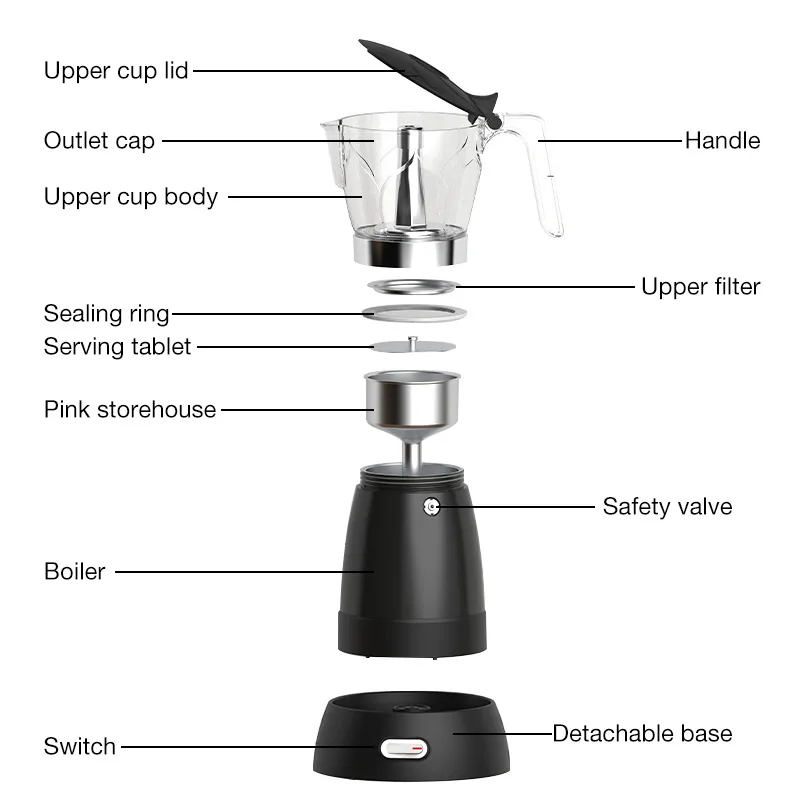 DMWD 110V/220V Electric Moka Pot Espresso Italian Mocha Coffee