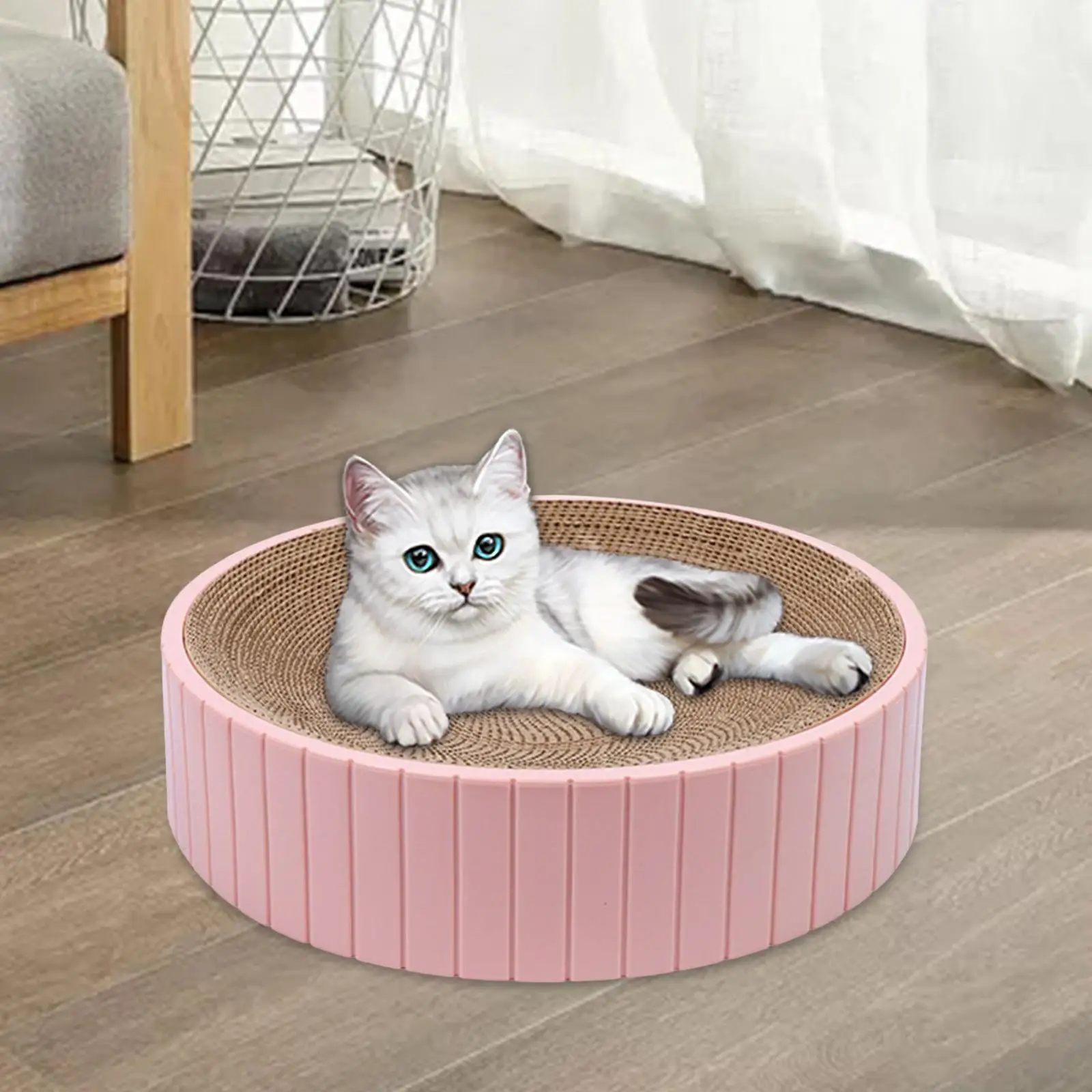 Round Cat Scratcher Bed 12.20Inchx12.20Inchx2.36inch Sofa for Pet Supplies