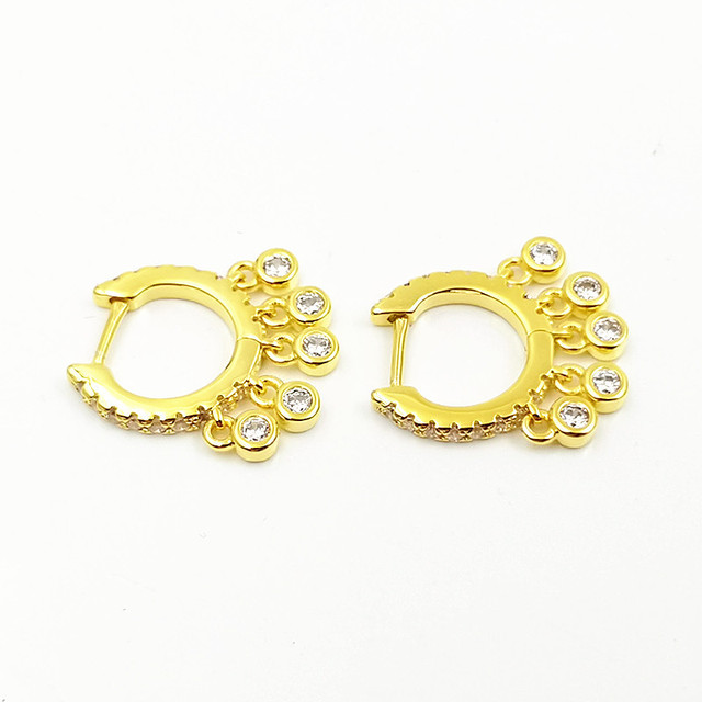 Colorful Zircon Drop Small Hoop Earrings for Women Korea Style Sweet Aesthetic Hoop Earrings Wedding Jewelry Gift