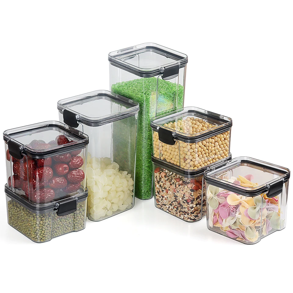 Kitchen Accessories Food Container Sealed Can Grain Storage Box Plastic Storage  Jar Multi-colored Food Storage Tank 5Pieces/Lot - AliExpress