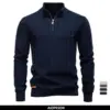 AIOPESON Luxury Striped Pullover Men Old Money Style Cotton Knitwear Thick Warm Crew Neck Winter Social Sweater Male