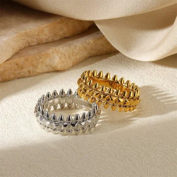 Anelli a proiettile vintage in acciaio inossidabile per donna Anelli geometrici color oro Gioielli Boho Regali di gioielli da sposa per feste hip-hop