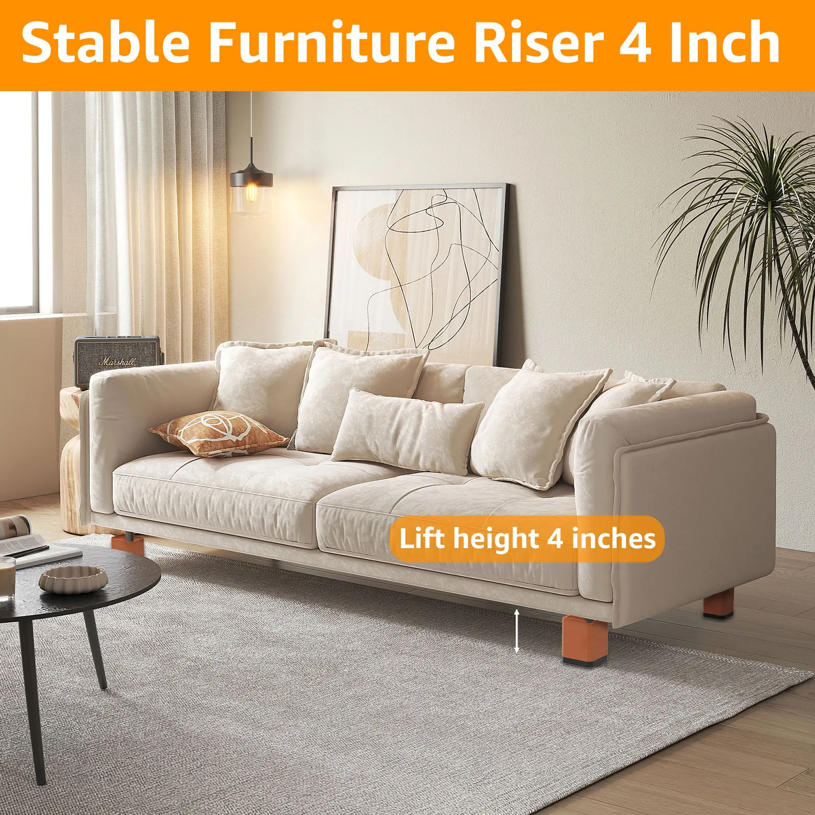 Adjustable Heavy Duty Plastic Furniture Risers for Bed Table Sofa