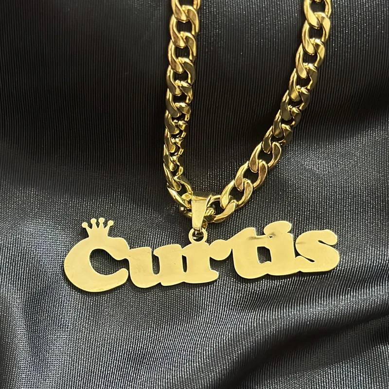 Personalized Custom Names Pendant Necklace Stainless Steel